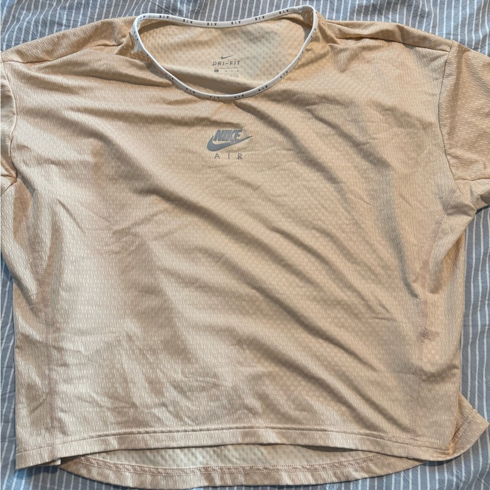 Nike Beige Dri-FIT Air Short Sleeve Crew Tee